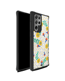 DailyObjects Festive Flora Black Hybrid Clear Case Cover For Samsung Galaxy S22 Ultra