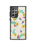 DailyObjects Festive Flora Black Hybrid Clear Case Cover For Samsung Galaxy S22 Ultra