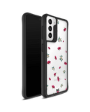 DailyObjects Floating Flowers Black Hybrid Clear Case Cover For Samsung Galaxy S21