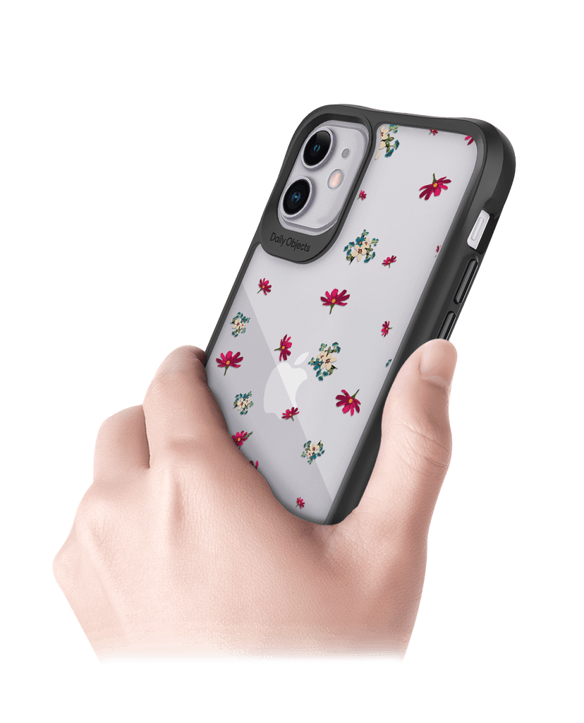 DailyObjects Floating Flowers Black Hybrid Clear Case Cover For iPhone 11