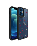 DailyObjects Floating Flowers Black Hybrid Clear Case Cover For iPhone 12 Mini
