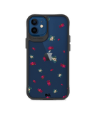 DailyObjects Floating Flowers Black Hybrid Clear Case Cover For iPhone 12 Mini