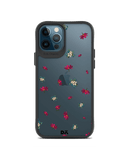 DailyObjects Floating Flowers Black Hybrid Clear Case Cover For iPhone 12 Pro Max
