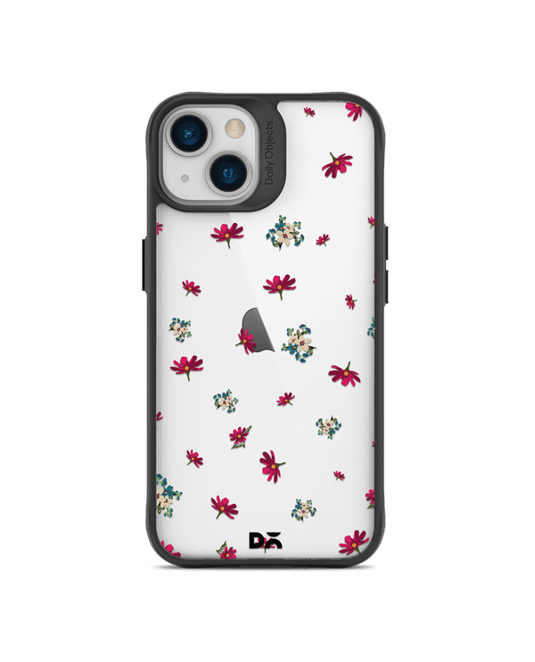 DailyObjects Floating Flowers Black Hybrid Clear Case Cover For iPhone 13 Mini