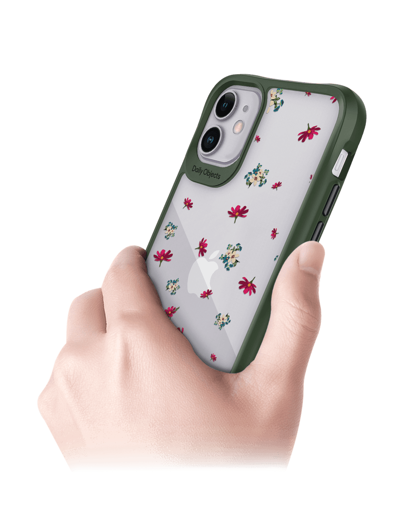 DailyObjects Floating Flowers Green Hybrid Clear Case Cover For iPhone 11