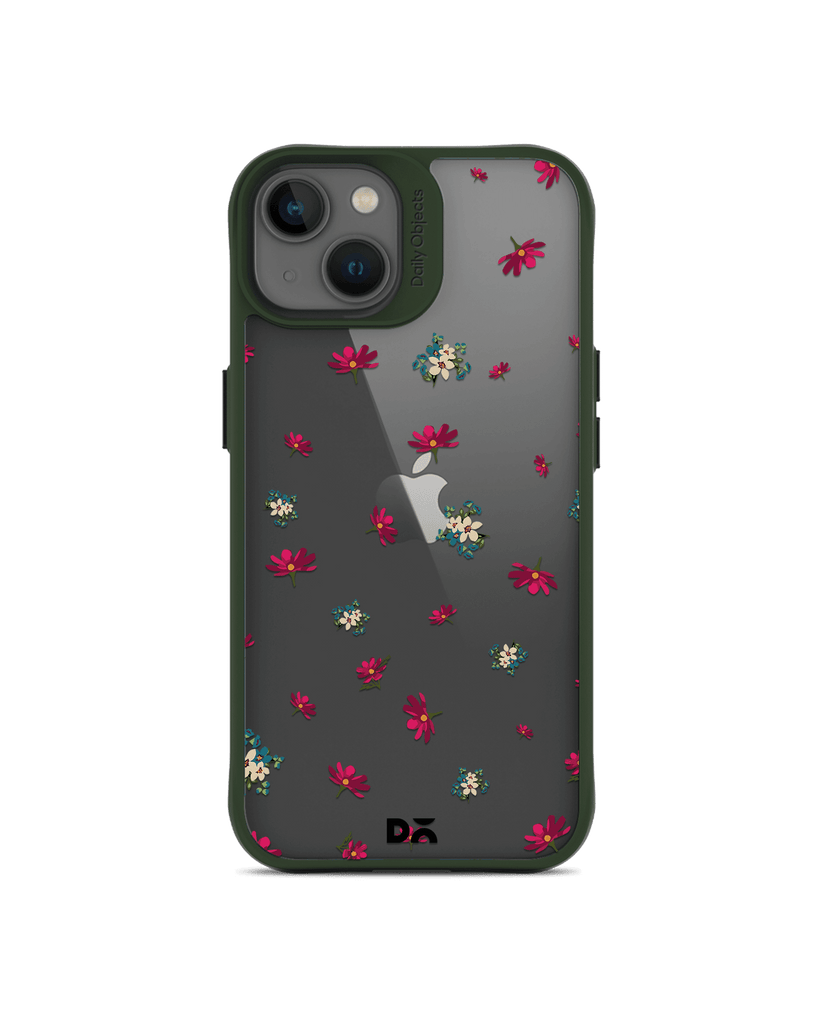 DailyObjects Floating Flowers Green Hybrid Clear Case Cover For iPhone 13 Mini