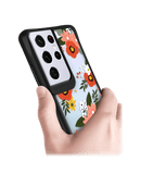DailyObjects Flower Bunch Black Hybrid Clear Case Cover For Samsung Galaxy S21 Ultra