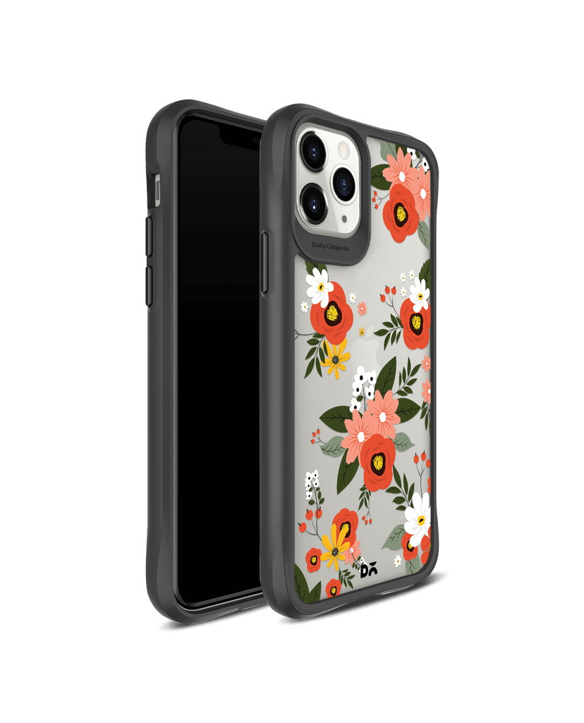 DailyObjects Flower Bunch Black Hybrid Clear Case Cover For iPhone 11 Pro