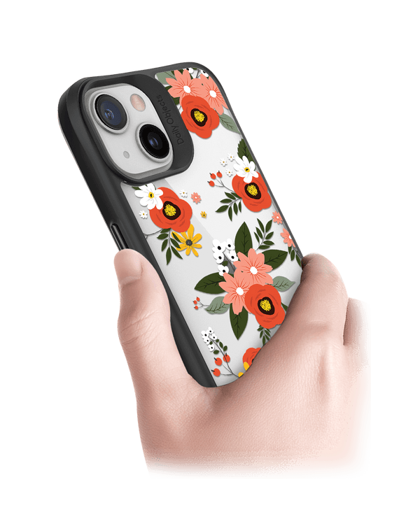 DailyObjects Flower Bunch Black Hybrid Clear Case Cover For iPhone 13 Mini