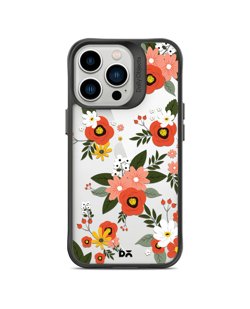 DailyObjects Flower Bunch Black Hybrid Clear Case Cover For iPhone 13 Pro Max