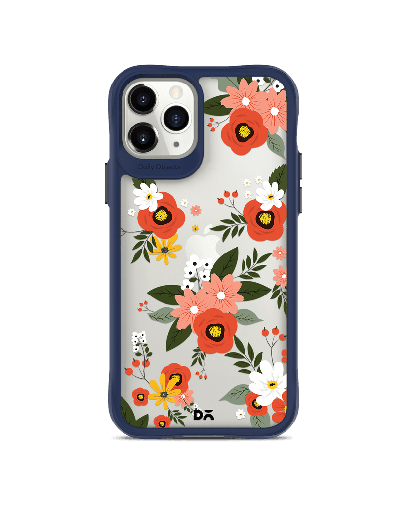 DailyObjects Flower Bunch Blue Hybrid Clear Case Cover For iPhone 11 Pro Max
