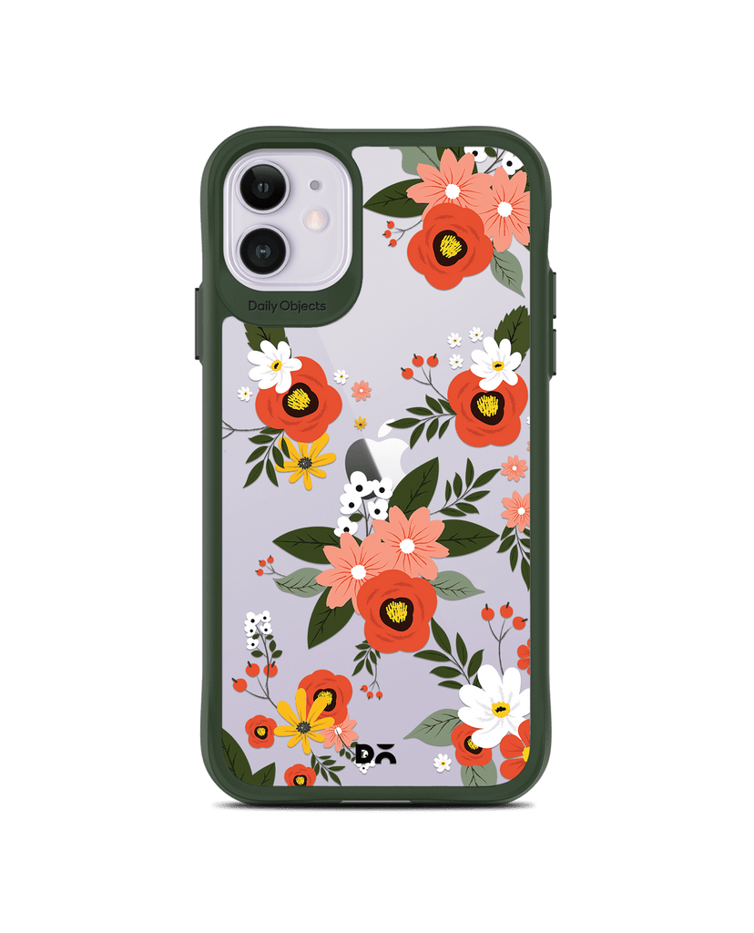 DailyObjects Flower Bunch Green Hybrid Clear Case Cover For iPhone 11