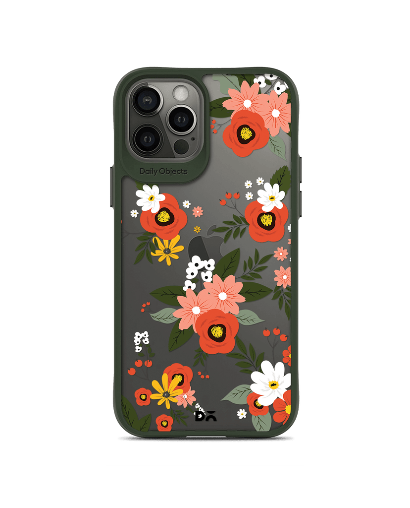 DailyObjects Flower Bunch Green Hybrid Clear Case Cover For iPhone 12 Pro Max