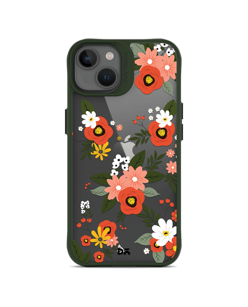 DailyObjects Flower Bunch Green Hybrid Clear Case Cover For iPhone 13 Mini