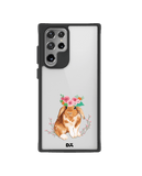 DailyObjects Flower Bunny Black Hybrid Clear Case Cover For Samsung Galaxy S22 Ultra
