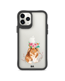 DailyObjects Flower Bunny Black Hybrid Clear Case Cover For iPhone 11 Pro Max
