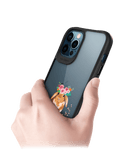 DailyObjects Flower Bunny Black Hybrid Clear Case Cover For iPhone 12 Pro Max
