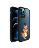 DailyObjects Flower Bunny Black Hybrid Clear Case Cover For iPhone 12 Pro Max