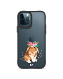 DailyObjects Flower Bunny Black Hybrid Clear Case Cover For iPhone 12 Pro Max