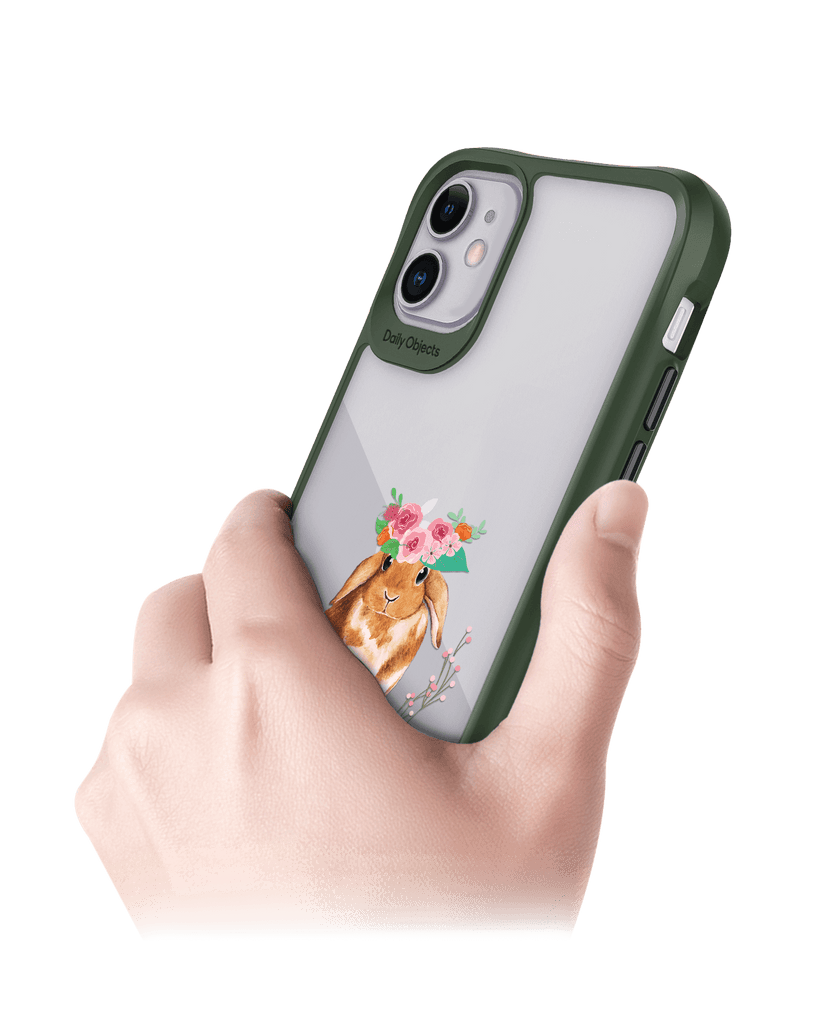 DailyObjects Flower Bunny Green Hybrid Clear Case Cover For iPhone 11