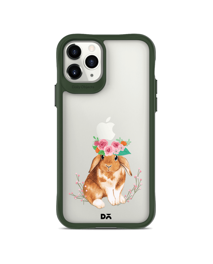 DailyObjects Flower Bunny Green Hybrid Clear Case Cover For iPhone 11 Pro Max