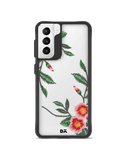 DailyObjects Flower Embroidery Black Hybrid Clear Case Cover For Samsung Galaxy S21 Plus