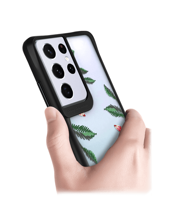 DailyObjects Flower Embroidery Black Hybrid Clear Case Cover For Samsung Galaxy S21 Ultra