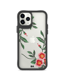 DailyObjects Flower Embroidery Black Hybrid Clear Case Cover For iPhone 11 Pro