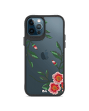 DailyObjects Flower Embroidery Black Hybrid Clear Case Cover For iPhone 12 Pro Max