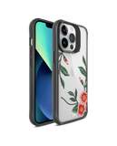 DailyObjects Flower Embroidery Black Hybrid Clear Phone Case Cover For iPhone 14 Pro
