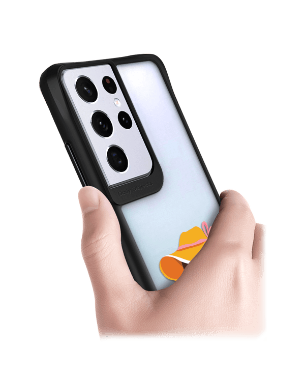 DailyObjects Flower Nerd Black Hybrid Clear Case Cover For Samsung Galaxy S21 Ultra