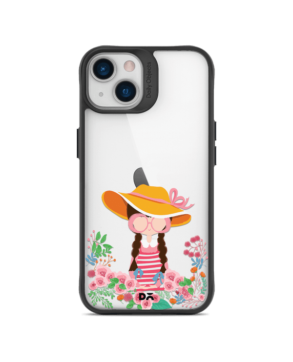 DailyObjects Flower Nerd Black Hybrid Clear Case Cover For iPhone 13 Mini