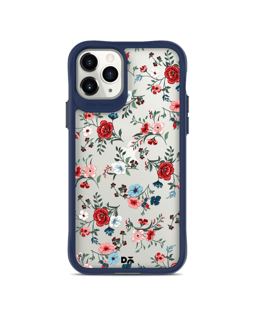 DailyObjects Flower Sheet Blue Hybrid Clear Case Cover For iPhone 11 Pro