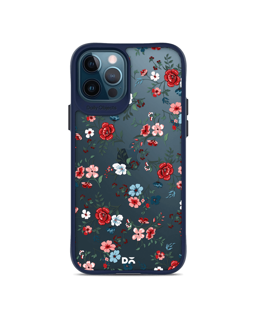 DailyObjects Flower Sheet Blue Hybrid Clear Case Cover For iPhone 12 Pro Max