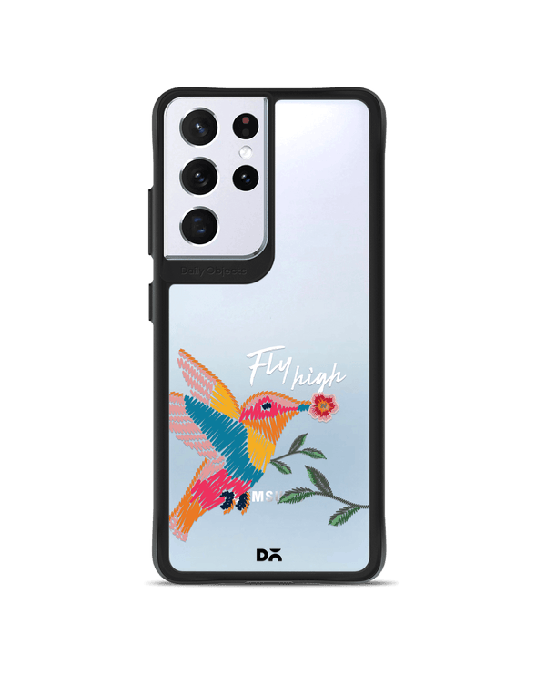 DailyObjects Fly High Black Hybrid Clear Case Cover For Samsung Galaxy S21 Ultra