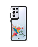 DailyObjects Fly High Black Hybrid Clear Case Cover For Samsung Galaxy S21 Ultra