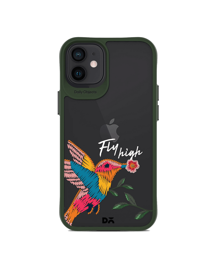 DailyObjects Fly High Green Hybrid Clear Case Cover For iPhone 12 Mini