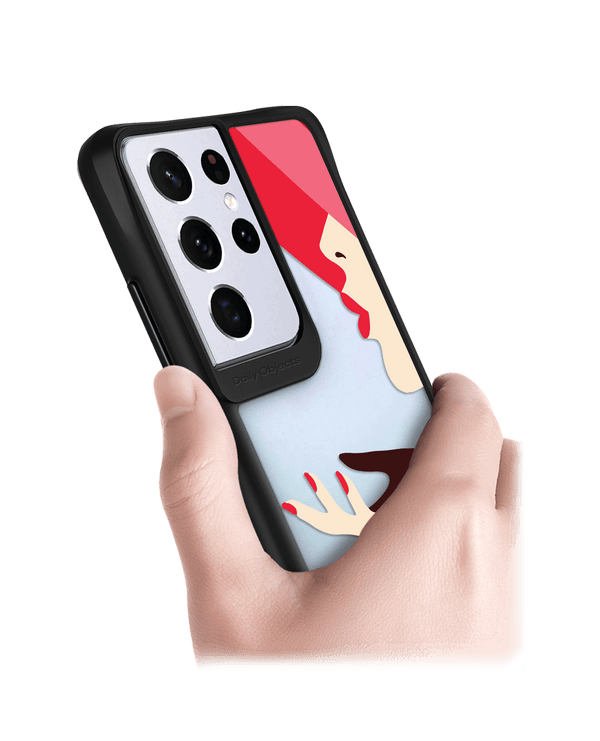 DailyObjects Flying Kiss Black Hybrid Clear Case Cover For Samsung Galaxy S21 Ultra