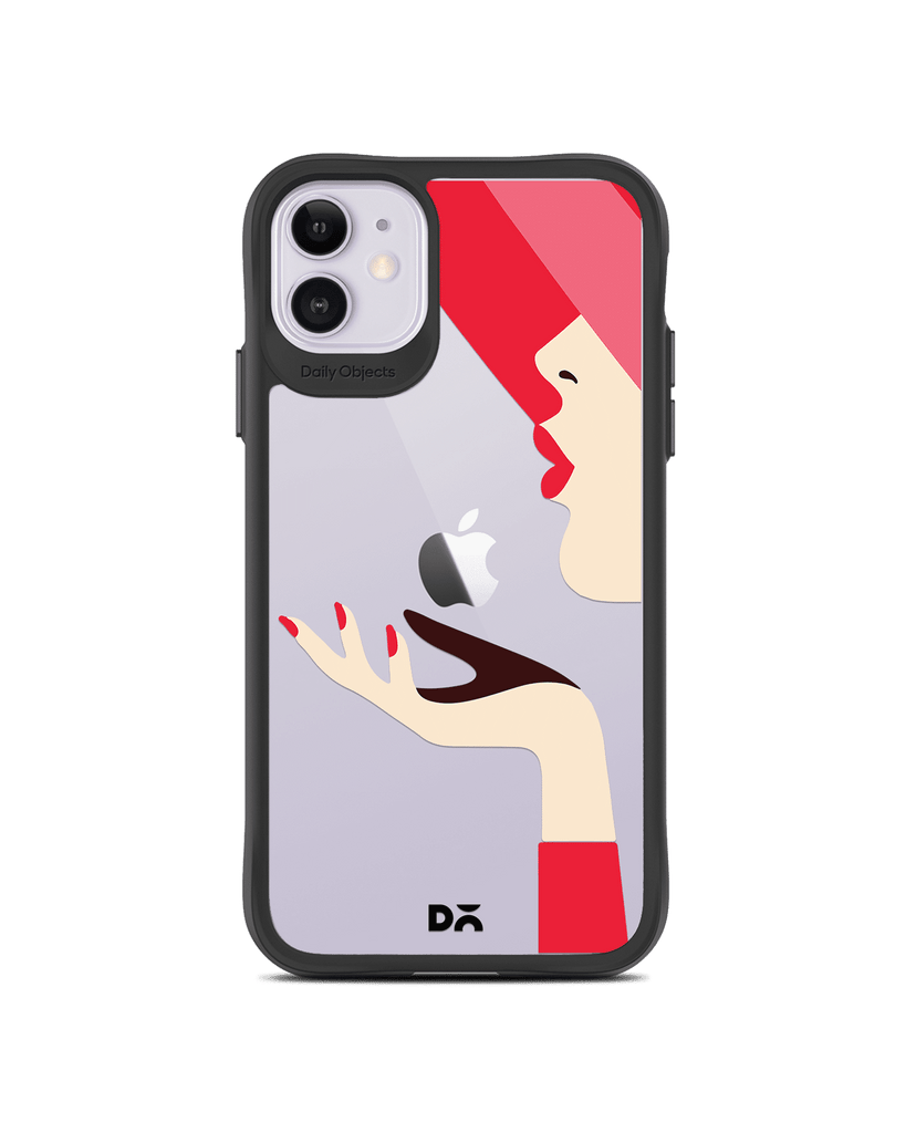 DailyObjects Flying Kiss Black Hybrid Clear Case Cover For iPhone 11