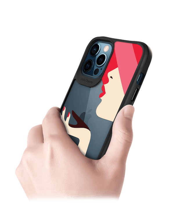 DailyObjects Flying Kiss Black Hybrid Clear Case Cover For iPhone 12 Pro Max