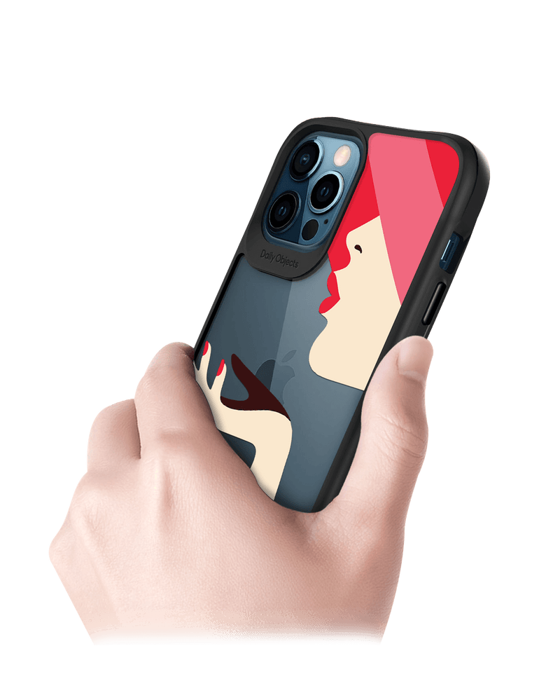 DailyObjects Flying Kiss Black Hybrid Clear Case Cover For iPhone 12 Pro Max