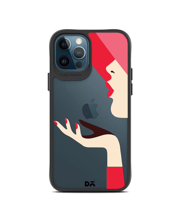 DailyObjects Flying Kiss Black Hybrid Clear Case Cover For iPhone 12 Pro Max