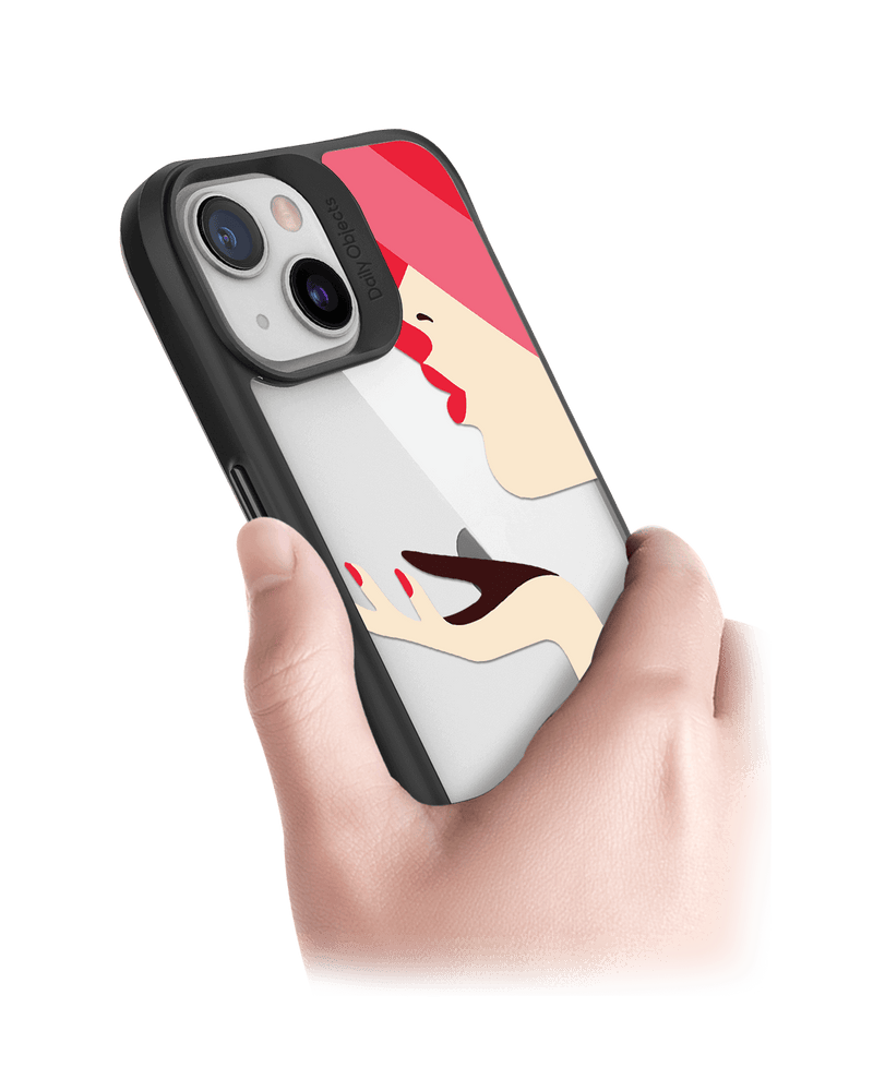 DailyObjects Flying Kiss Black Hybrid Clear Case Cover For iPhone 13 Mini