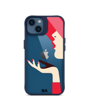 DailyObjects Flying Kiss Blue Hybrid Clear Case Cover For iPhone 13 Mini