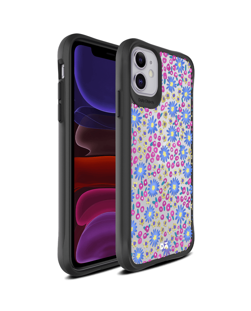 DailyObjects Glittering Daisy Black Hybrid Clear Case Cover For iPhone 11