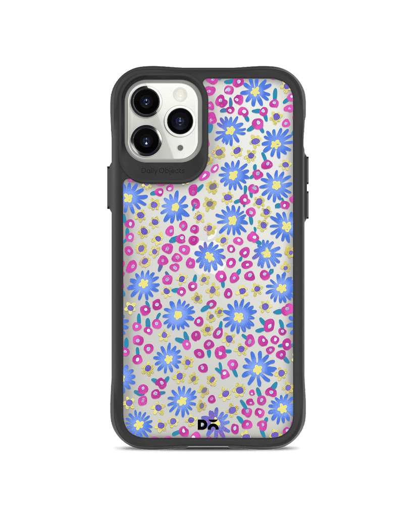 DailyObjects Glittering Daisy Black Hybrid Clear Case Cover For iPhone 11 Pro Max