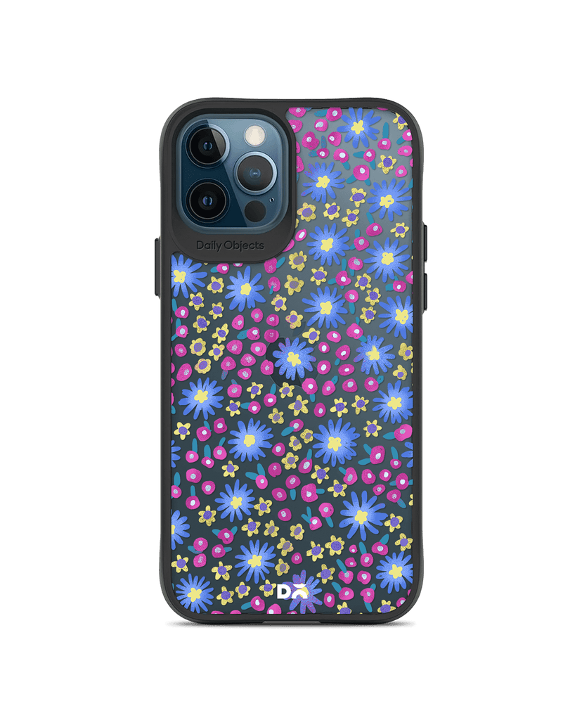 DailyObjects Glittering Daisy Black Hybrid Clear Case Cover For iPhone 12 Pro Max