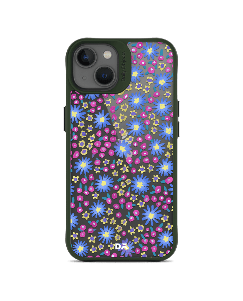 DailyObjects Glittering Daisy Green Hybrid Clear Case Cover For iPhone 13