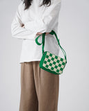 Green Checkerboard Sol Box Shoulder Bag