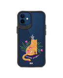 DailyObjects Happy Kitty Black Hybrid Clear Case Cover For iPhone 12 Mini